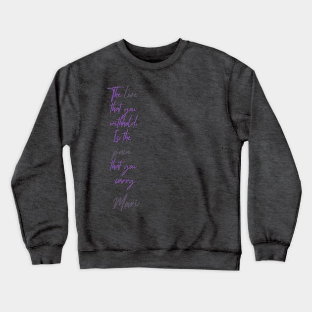 Purple Scripture Crewneck Sweatshirt by Mari